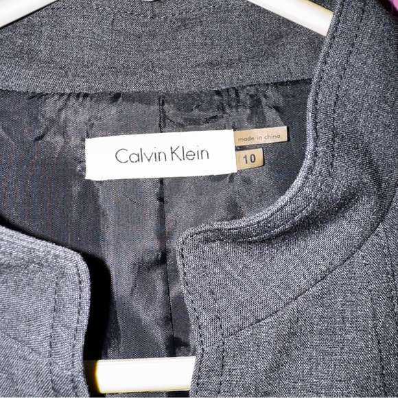 Calvin Klein Charcoal Button-Front Midi Dress - Picture 2 of 5